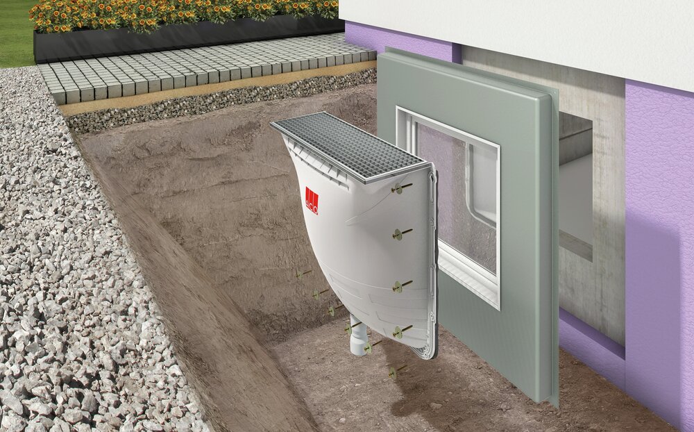 Kellerfenster und Lichtschacht