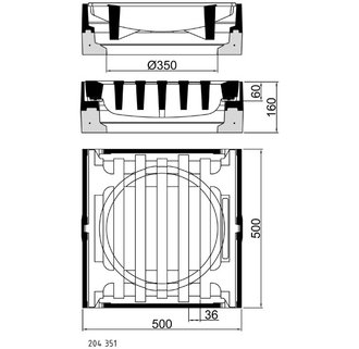 Beton-Guss-Aufsatz 500 x 500