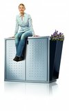 Paul Wolff Mülltonnenbox SILENT 122 BASIS Korpus Sichtbeton Stahltüre 2-fach anthrazit-grau