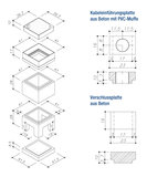 Betonwerk Wernau Klein- Abzweigkasten Bodenplatte