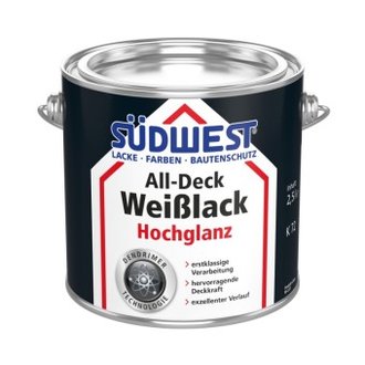 SÜDWEST Lacke + Farben All-Deck Weißlack Hochglanz 0,75 l/Dose, altweiß